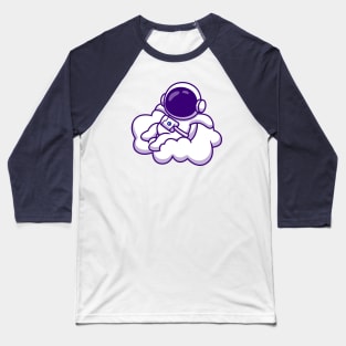 Cute Astronaut Sitting On Cloud Baseball T-Shirt